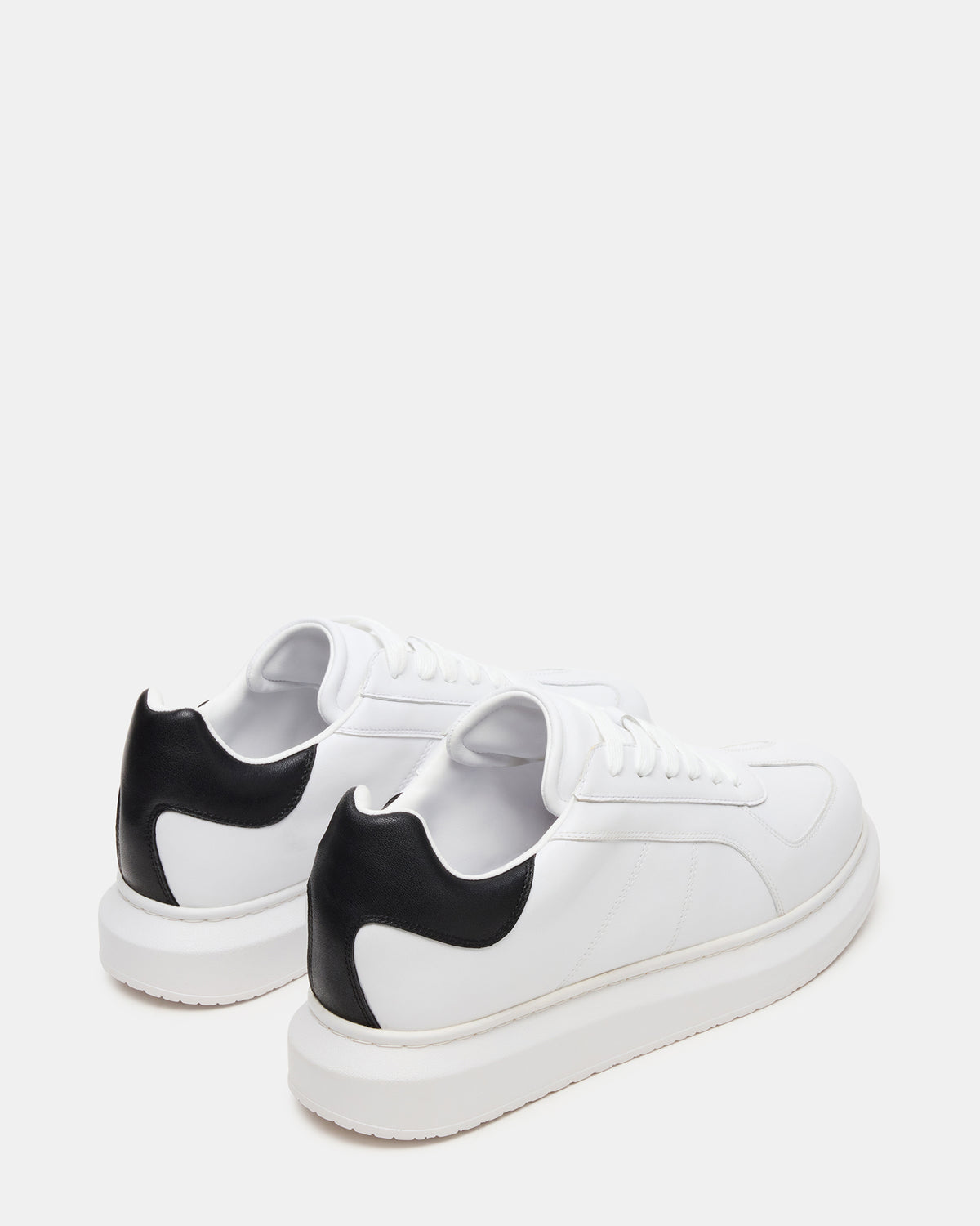 MINOU White/Black Low-Top Lace-Up Men's Sneaker | Steve Madden