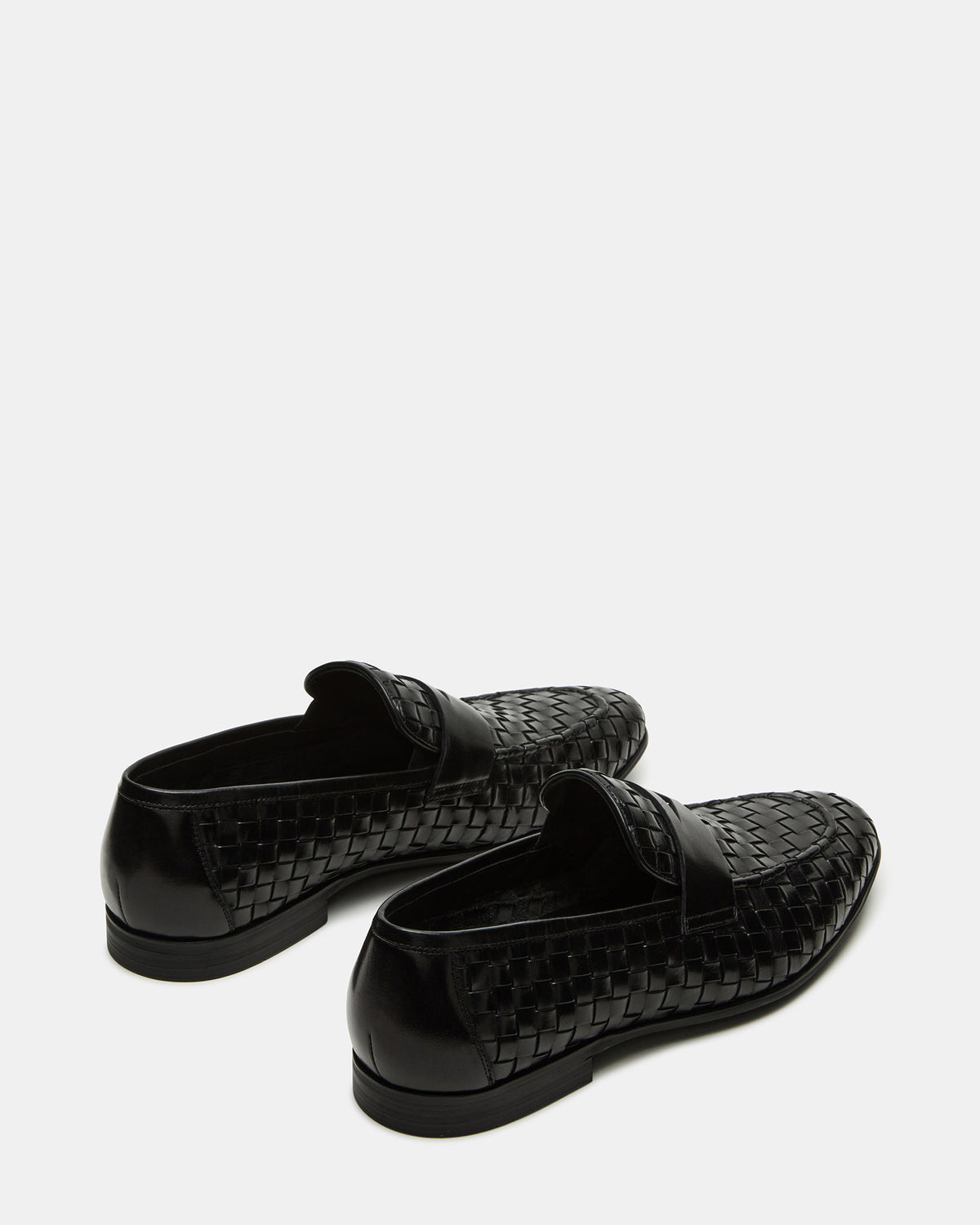 POCO Black Leather Woven Slip-On Men's Dress Loafer | Steve Madden