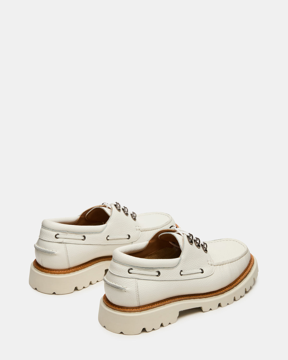 VICTOR White Leather Slip-On Men's Casual Boat Shoe | Steve Madden
