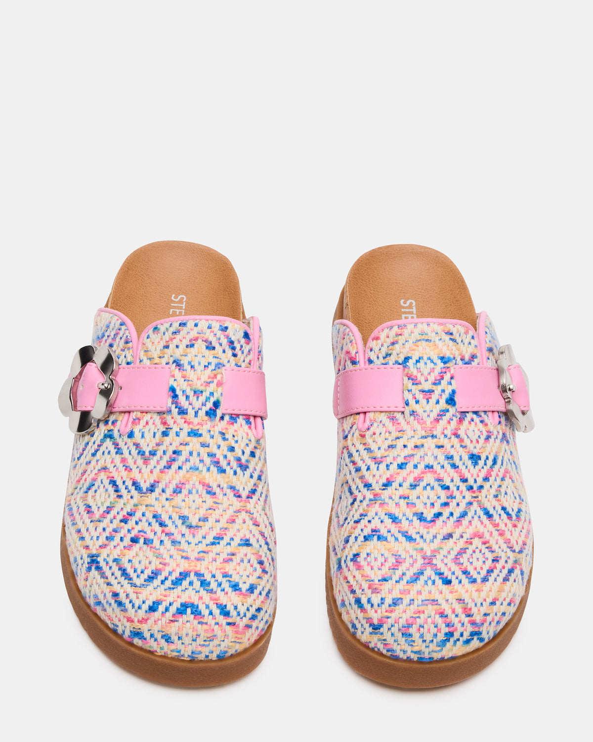 Kids' MAZIE Pink Multi Slip-On Mule Footbed Clog Girls' Flat | Steve Madden
