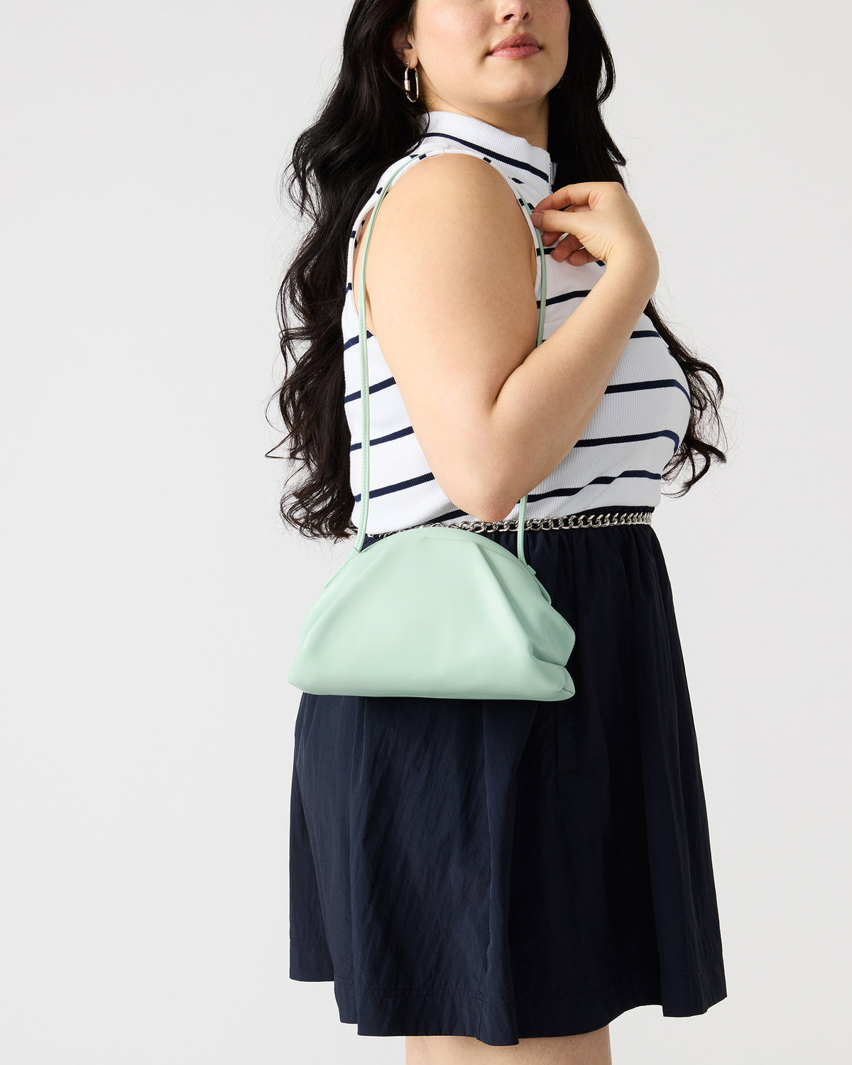 HAILEE Light Green Women's Soft Clutch Handbag | Steve Madden