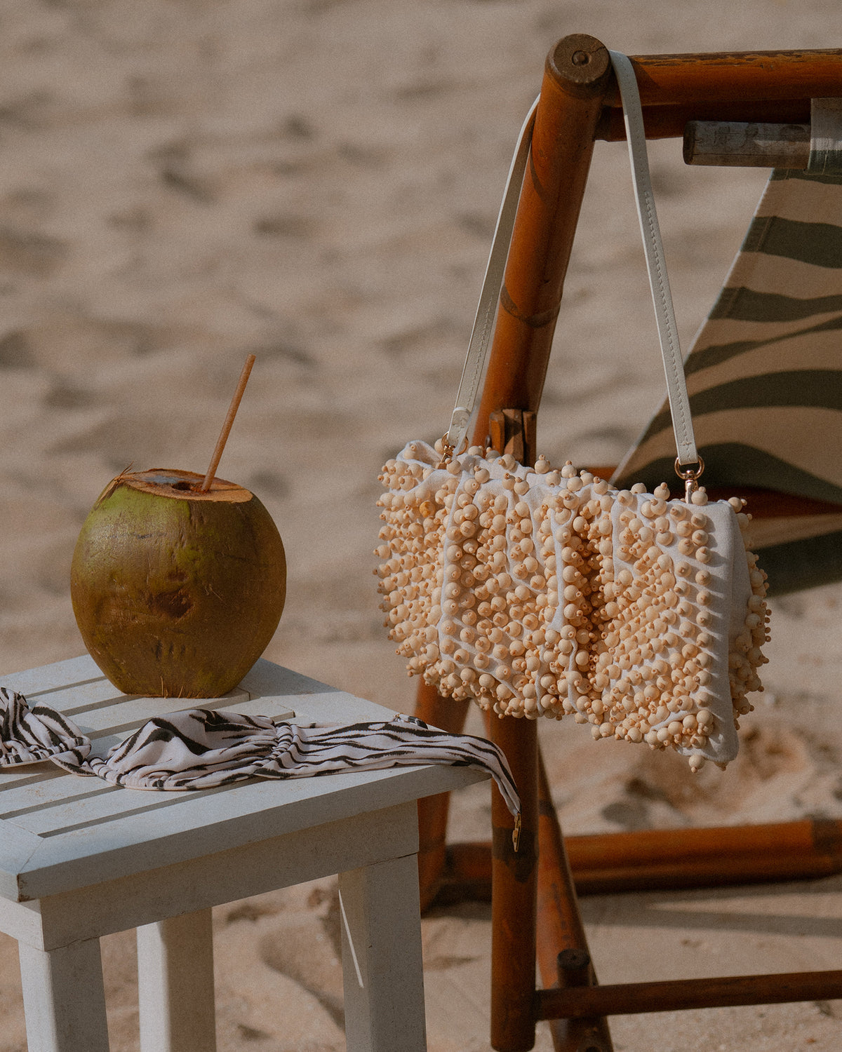 TIKI Natural Women's Beaded Clutch | Steve Madden