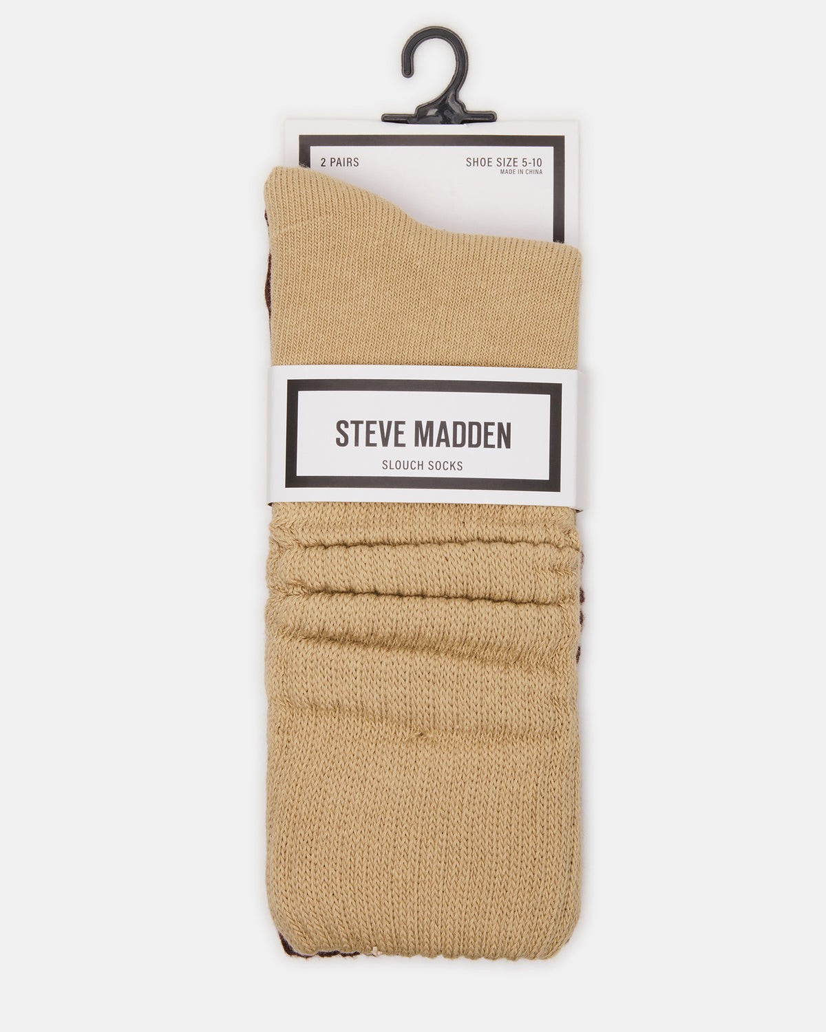 2 PACK RIB SLOUCH SOCKS TAN MULTI Women's Ribbed Quarter Socks | Steve Madden