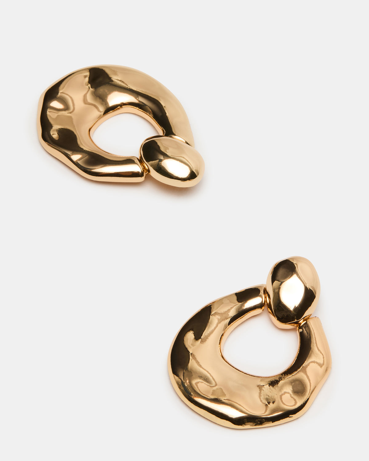 DOOR KNOCKER EARRINGS GOLD Women's Gold Finish Door Knocker Large Earrings | Steve Madden