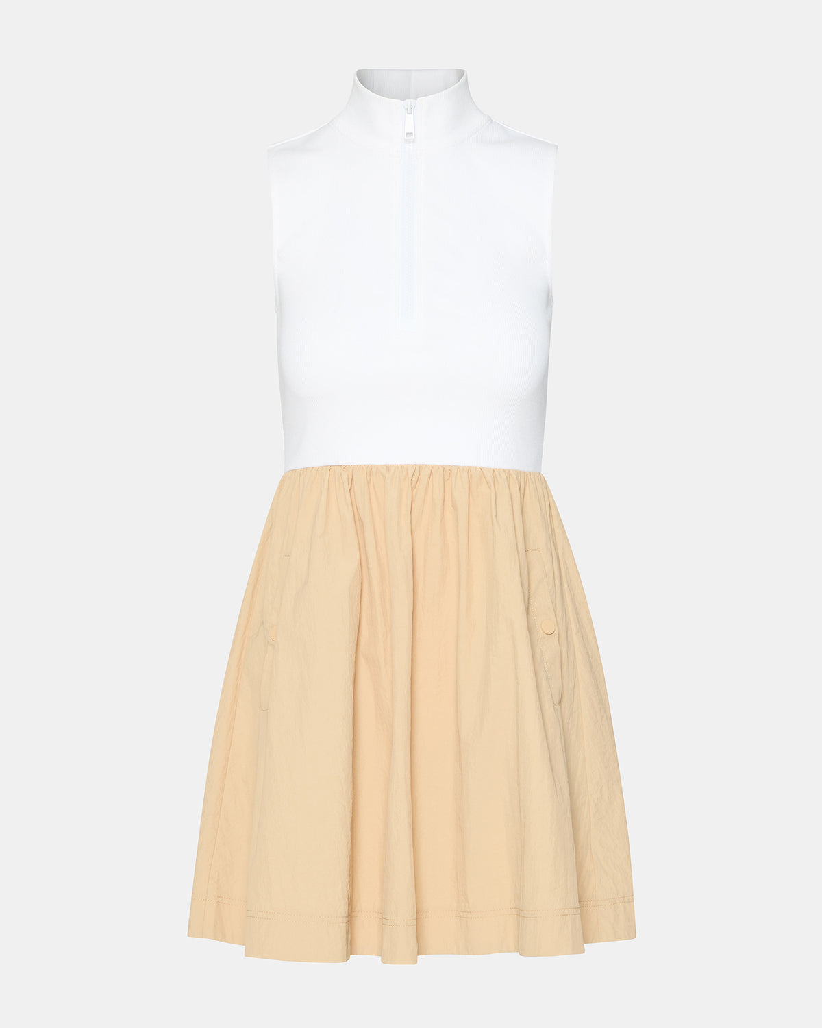 LYON Taupe Women's Collared Sleeveless Flowy Dress | Steve Madden