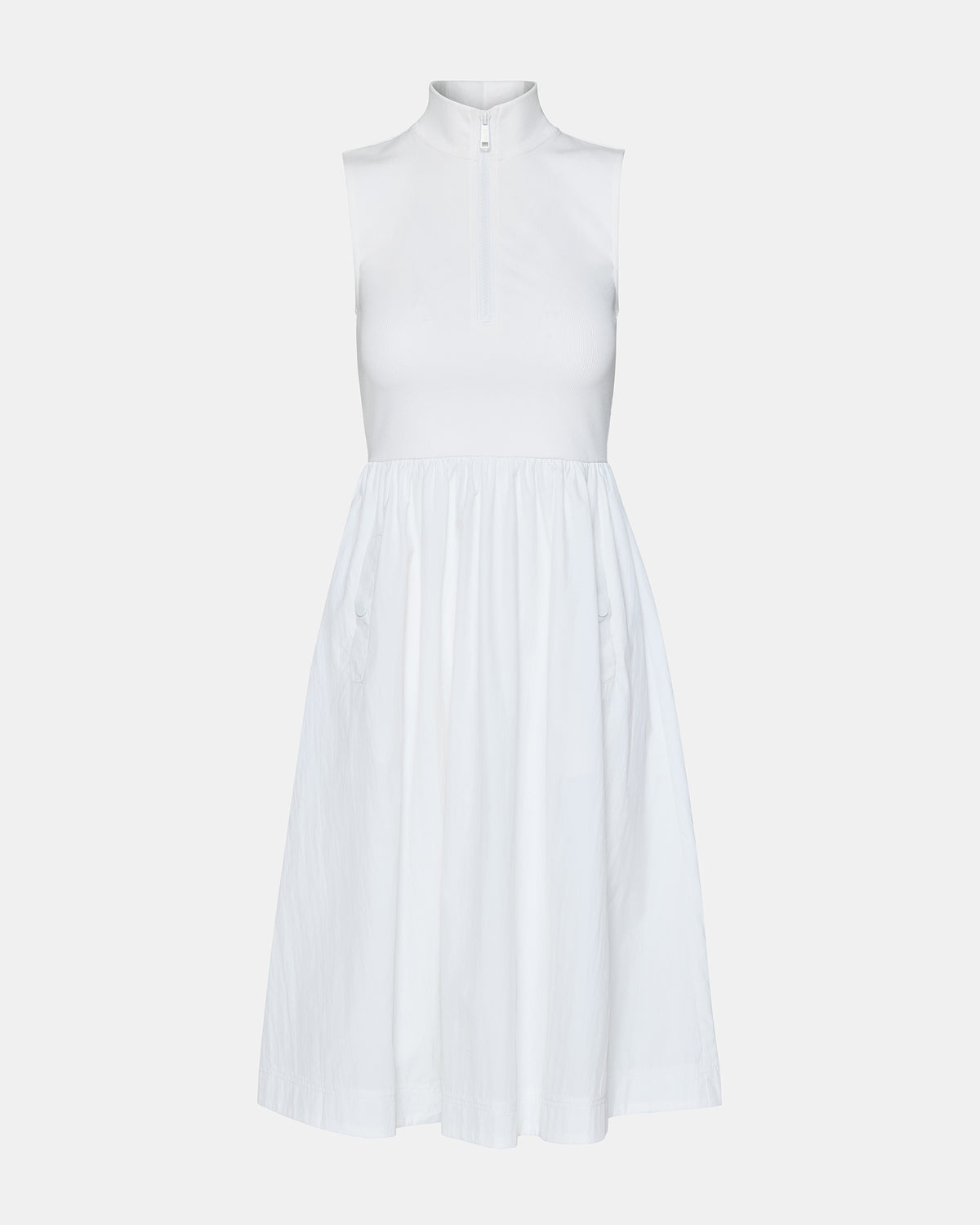 BERLIN White Women's Mock Neck Midi Dress | Steve Madden
