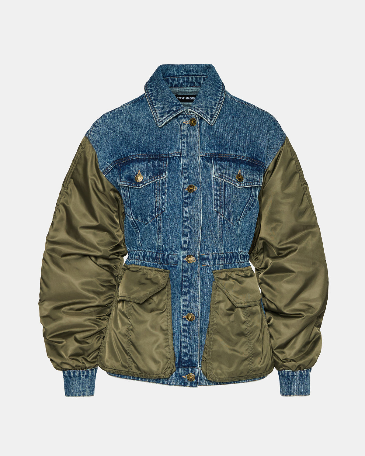 JOIE Dark Navy Long-Sleeved Button-Up Collared Women's Jacket | Steve Madden