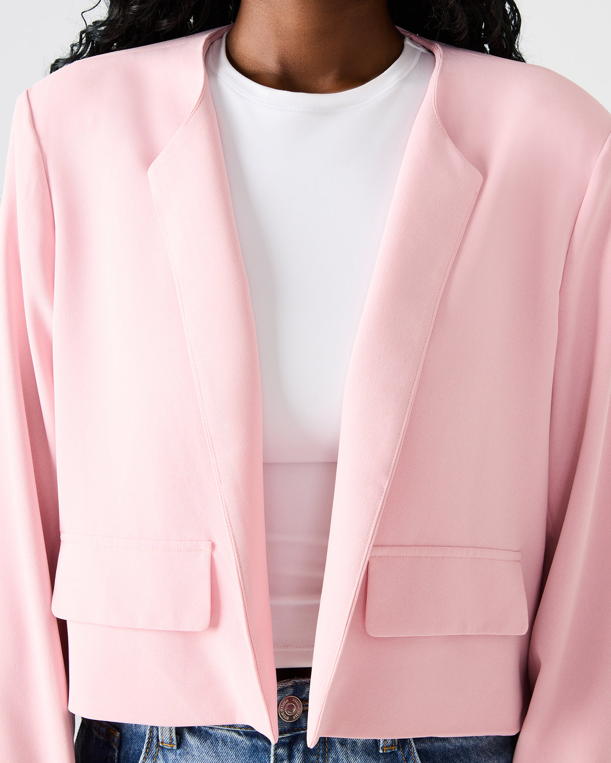 SERENEA Powder Puff Women's Long-Sleeved Open-Front Blazer | Steve Madden