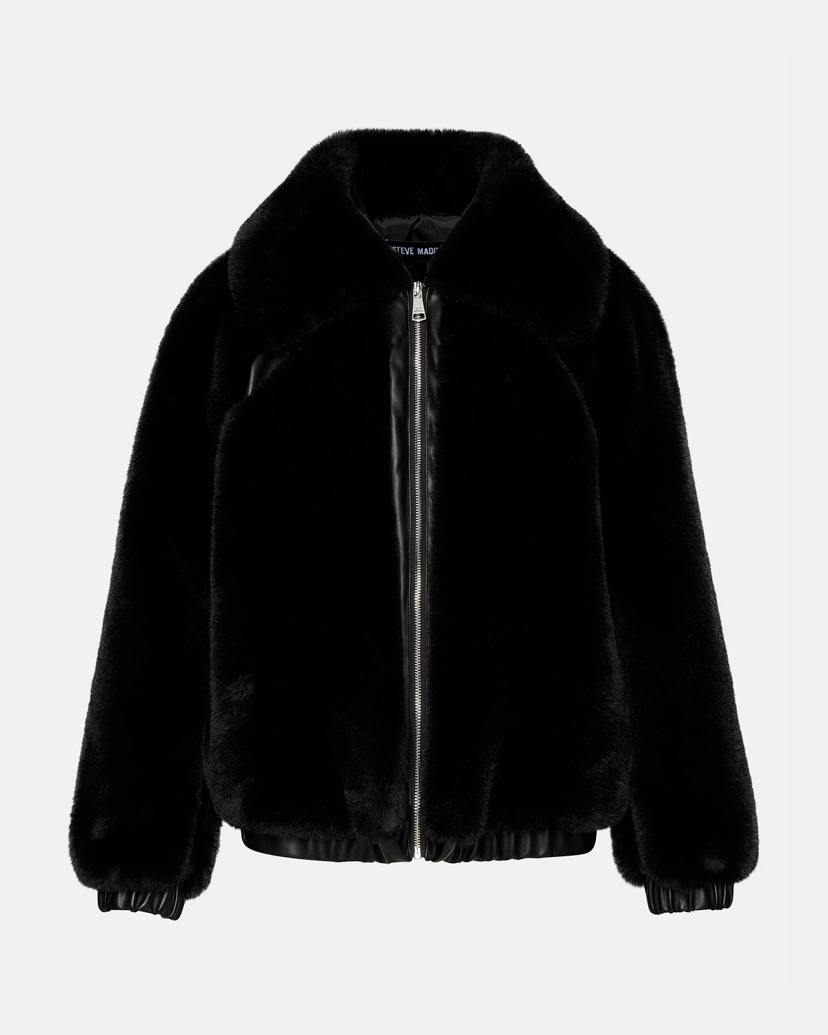 ZEPHRINE Jacket Black | Women's Long-Sleeved Furry Jacket | Steve Madden