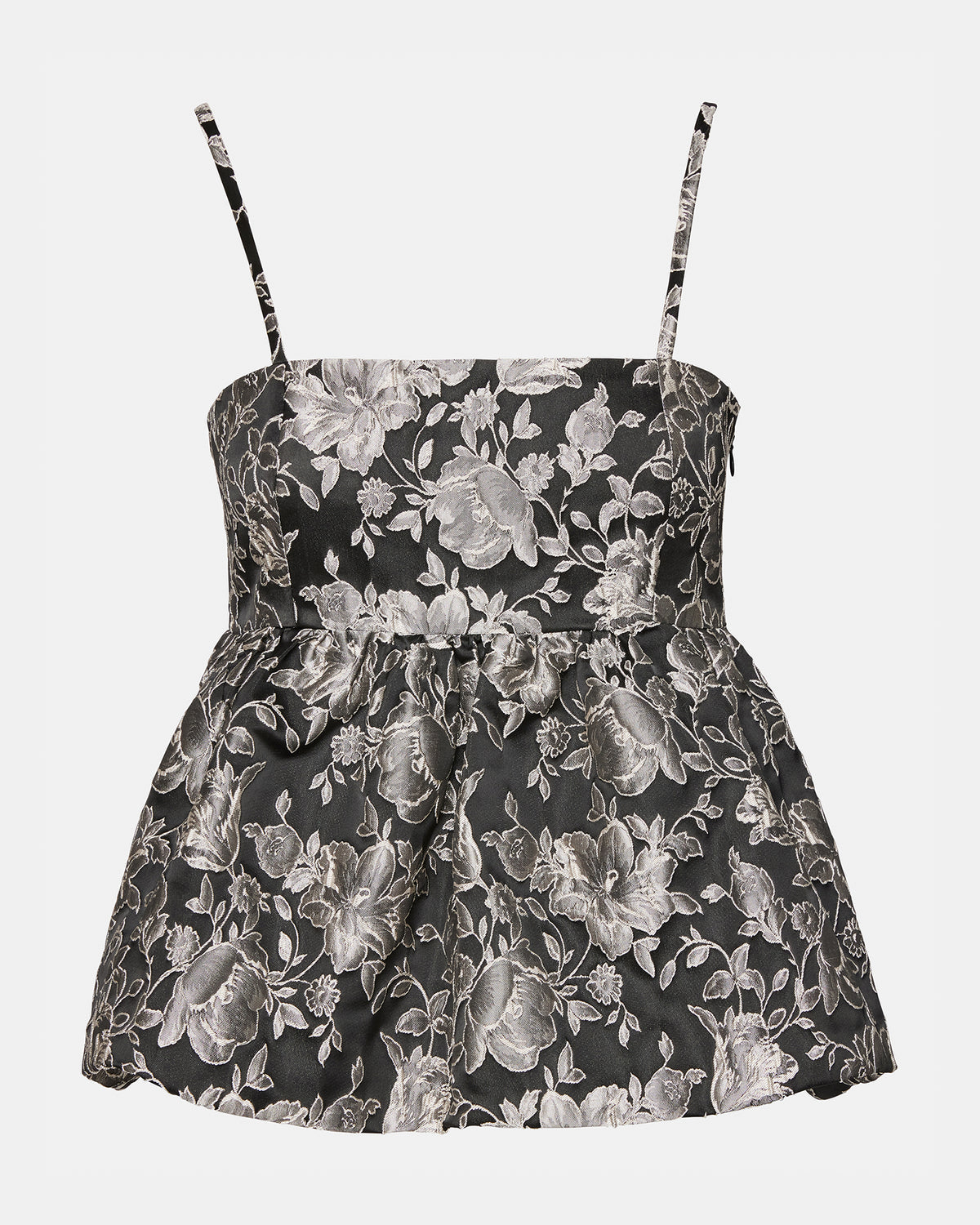 BODI Top Black Multi | Women's Bubble-Hem Taffeta Camisole Top | Steve Madden