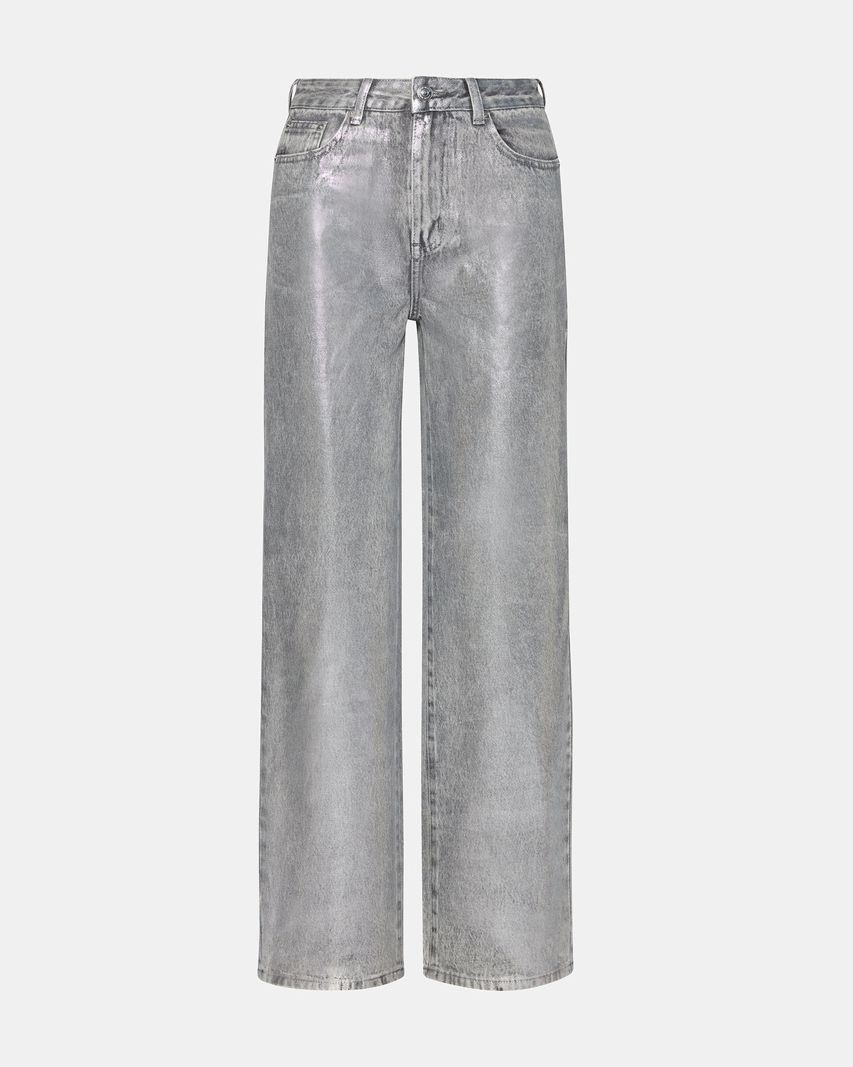 ZO Silver Straight-Leg Metallic Women's Jeans | Steve Madden