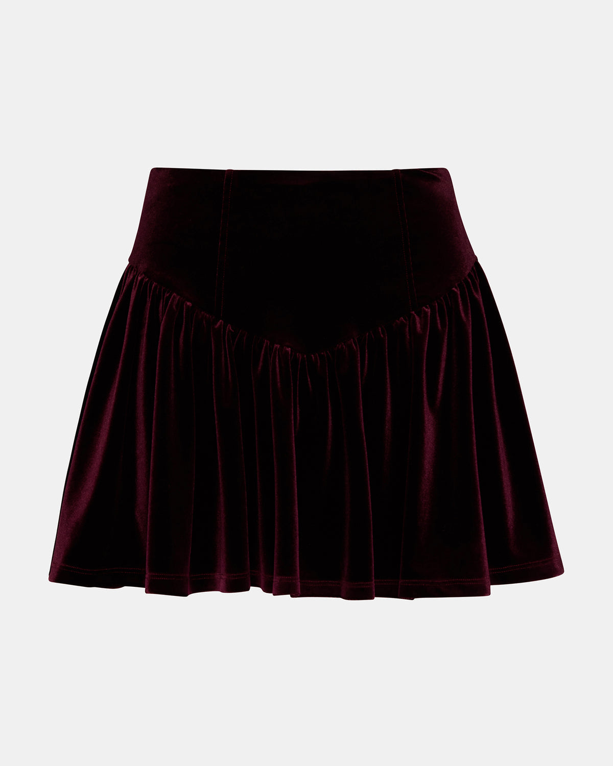 JAYLA Wine Flowy Velvet Women's Mini Skirt | Steve Madden