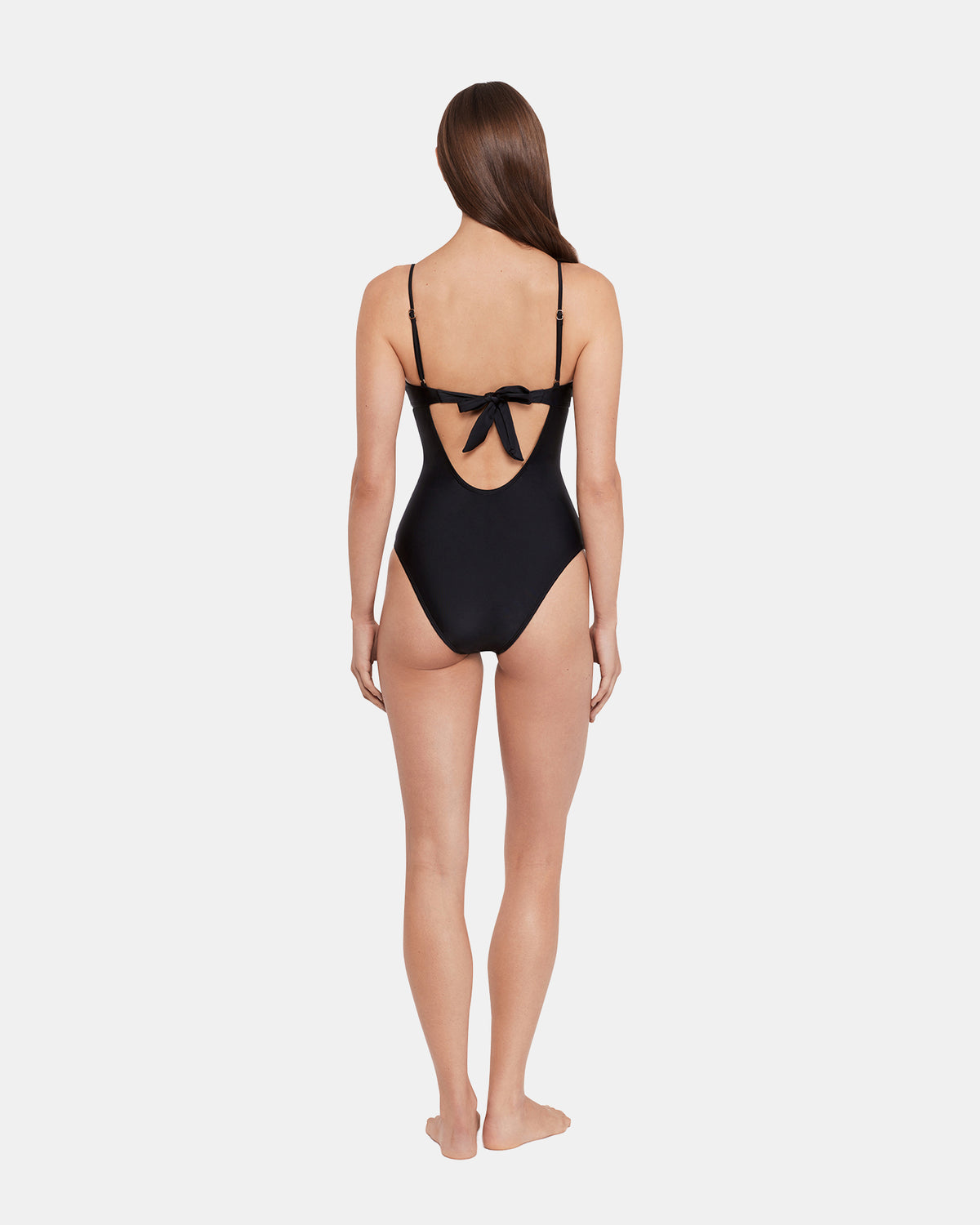 SLEEK 'N CHIC ONE PIECE SWIMSUIT Black Women's One-Piece Swimsuit | Steve Madden