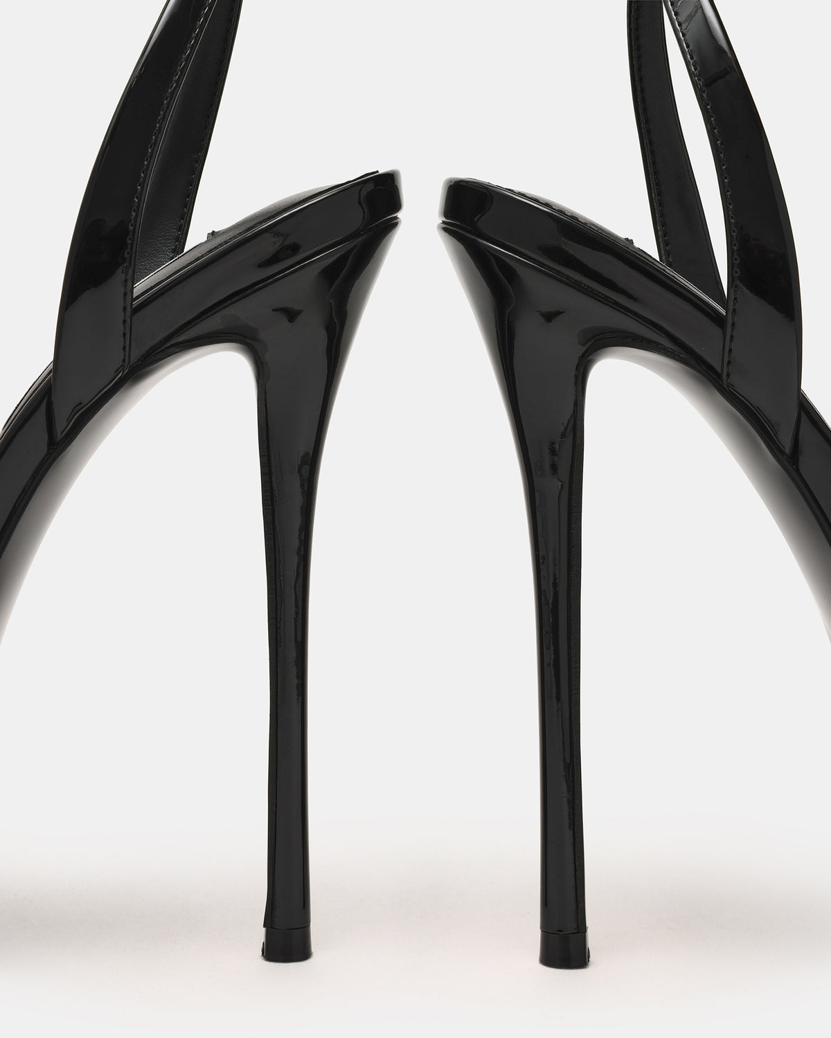 JEZZICA Black Patent Platform Stiletto Ankle Strap Women's Heel | Steve Madden