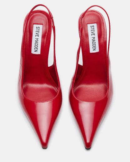 REYES Red Slingback Stiletto Pointed-Toe Pump Women's Heel | Steve Madden