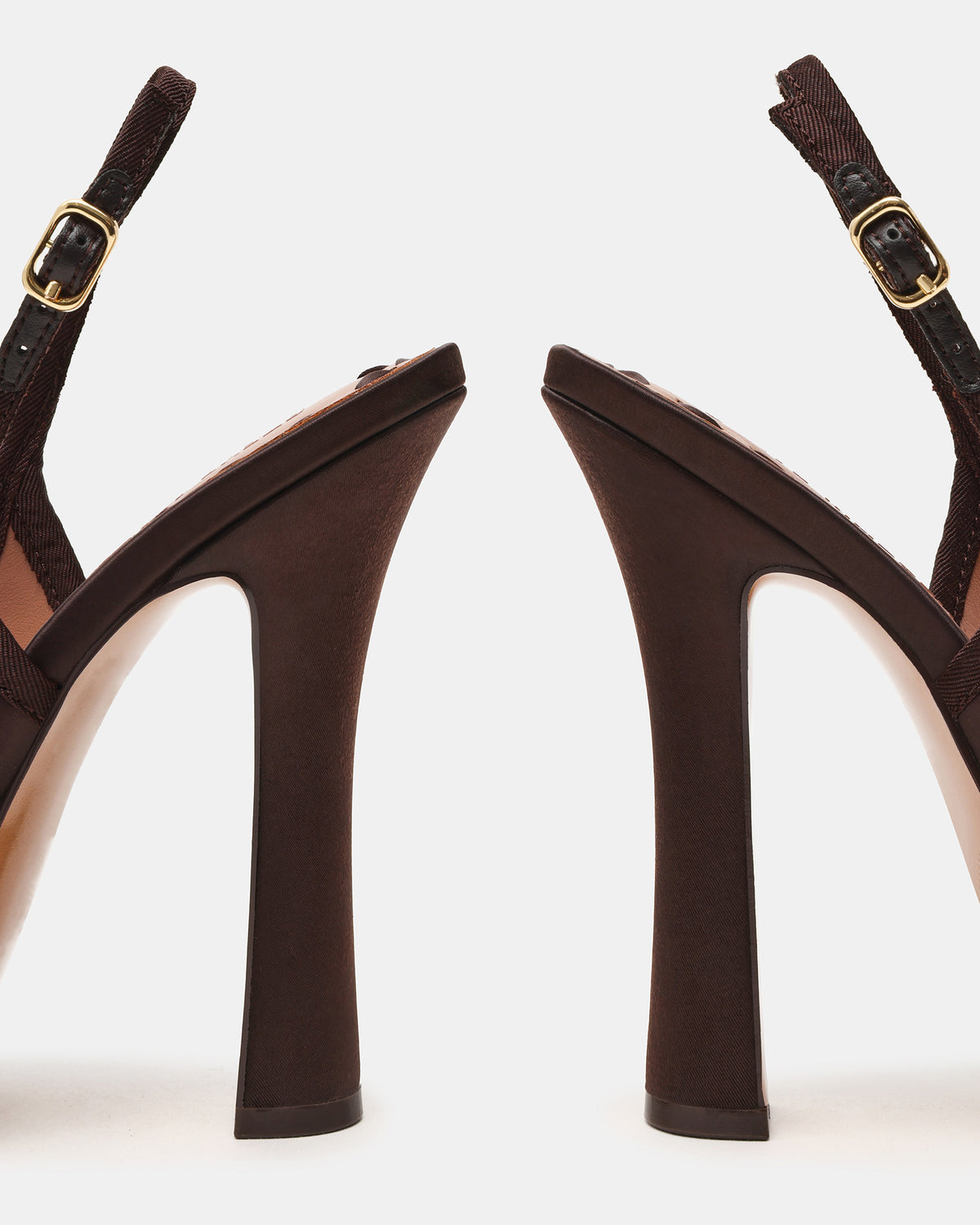 SOFIE Brown Satin Bow Slingback Platform Women's Heel | Steve Madden