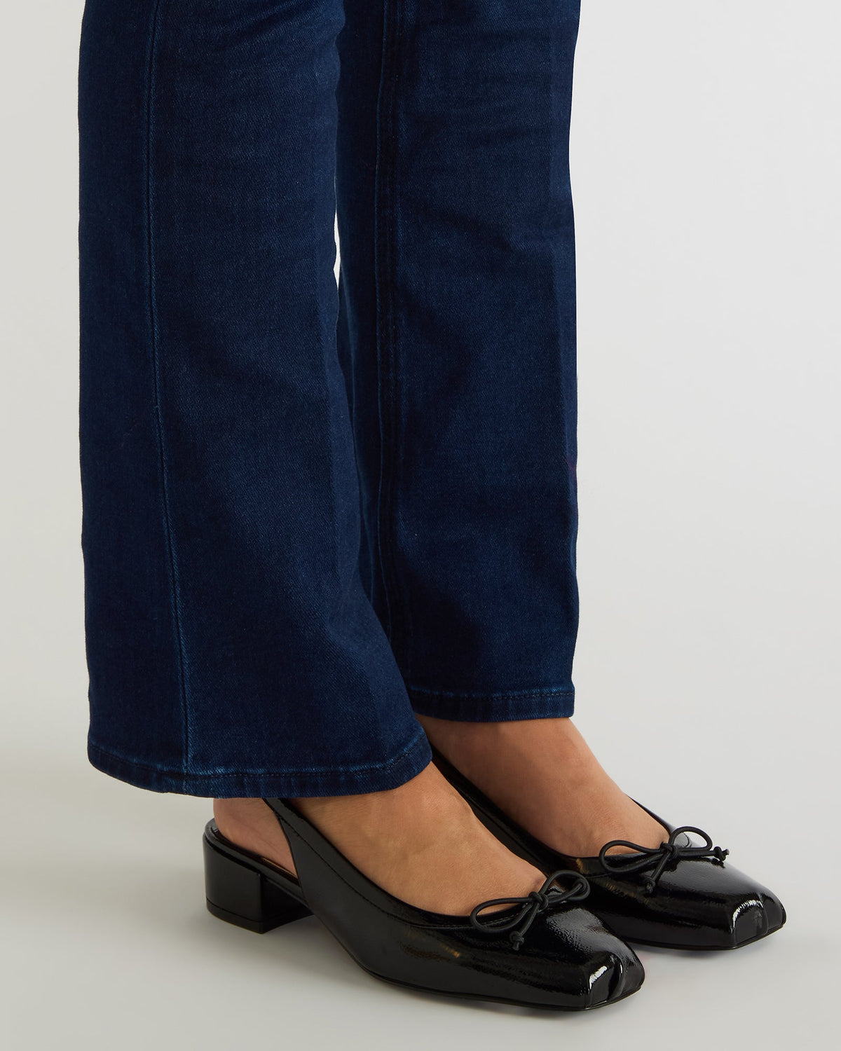 LOVED Black Crinkle Patent Square-Toe Slingback Ballet Women's Heel | Steve Madden