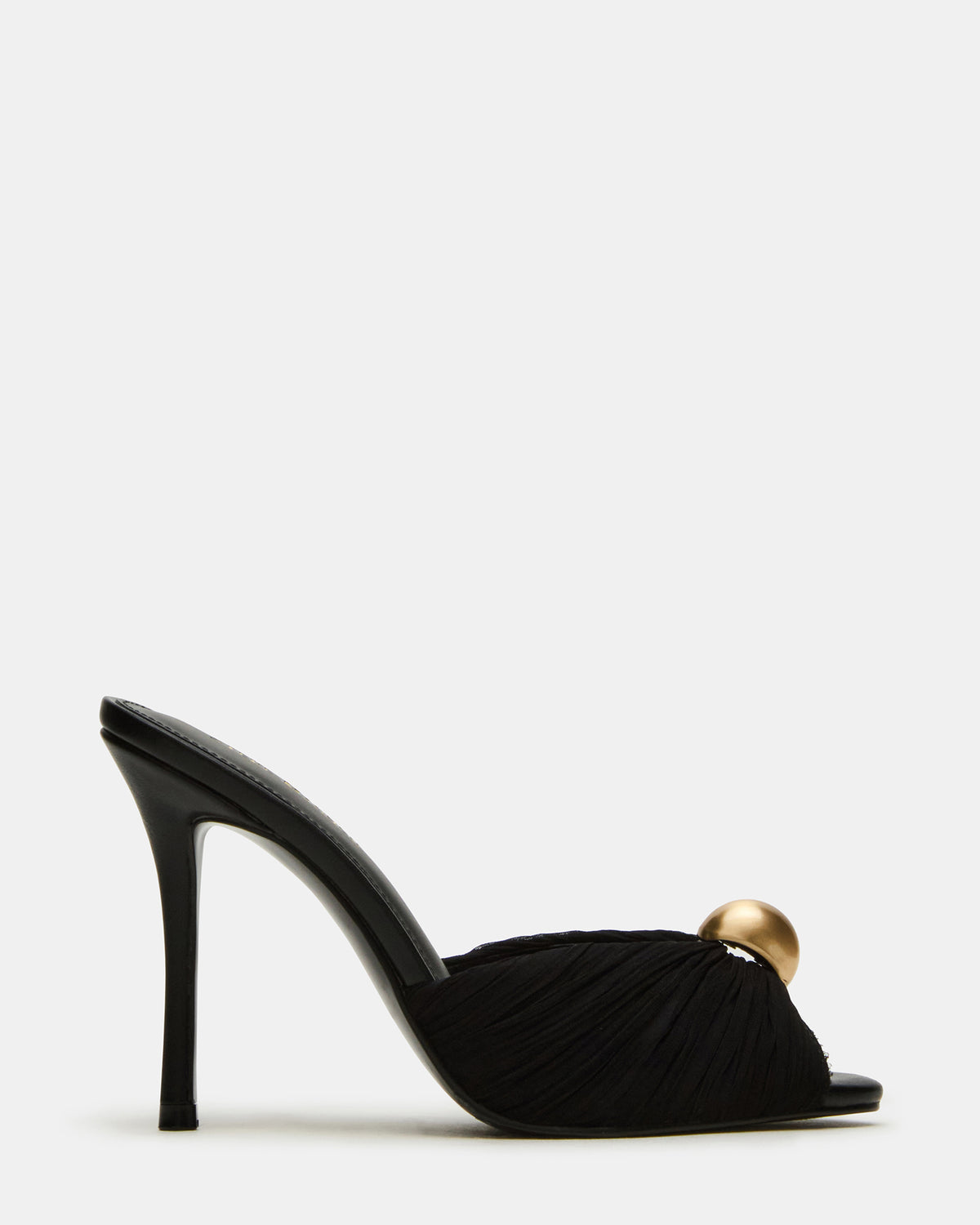 PRIYA Black/Gold Mule Women's Heel | Steve Madden