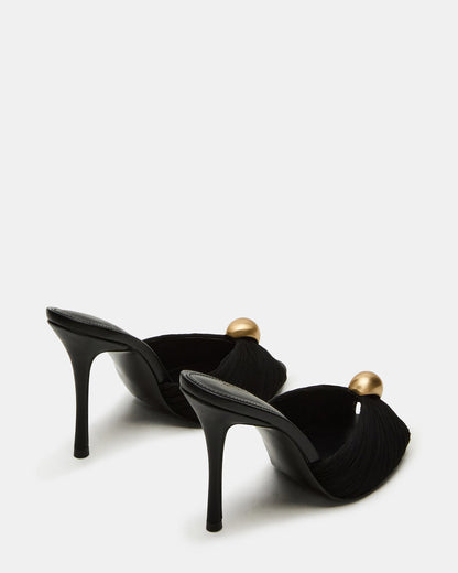 PRIYA Black/Gold Mule Women's Heel | Steve Madden