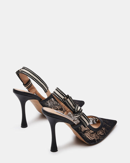 BRI Black Lace Slingback Pump Women's Heel | Steve Madden