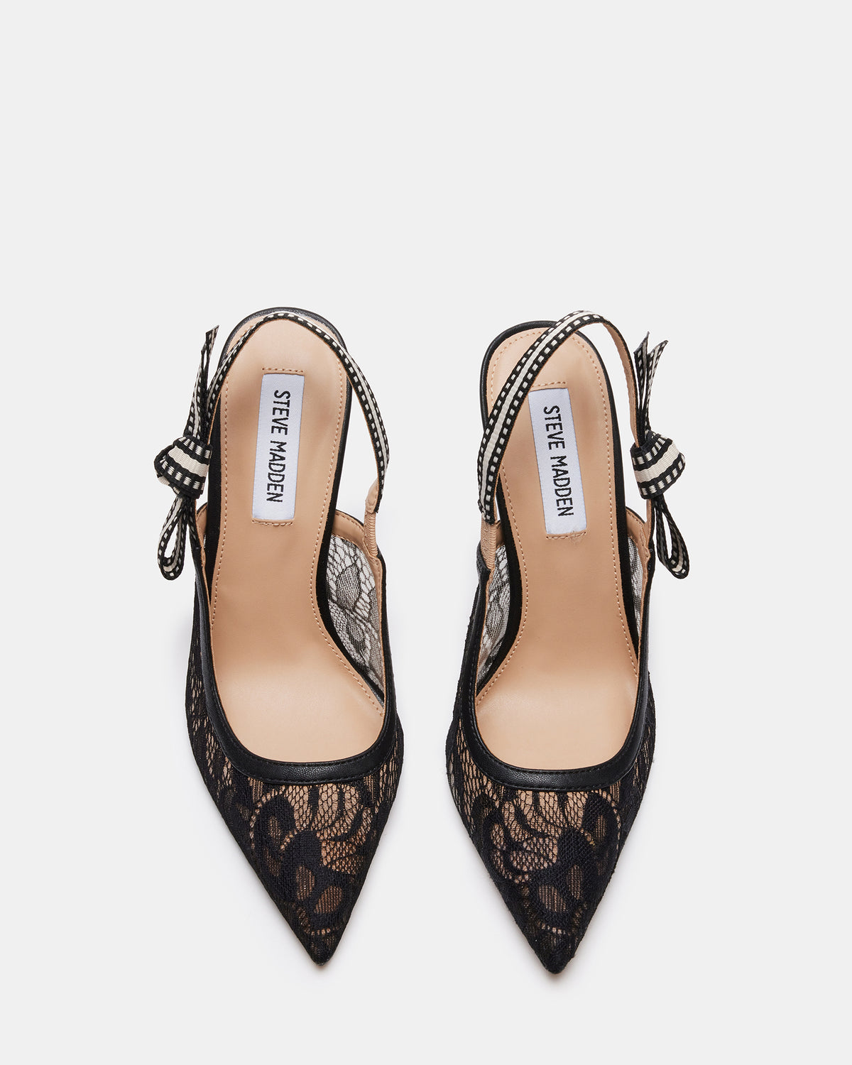 BRI Black Lace Slingback Pump Women's Heel | Steve Madden