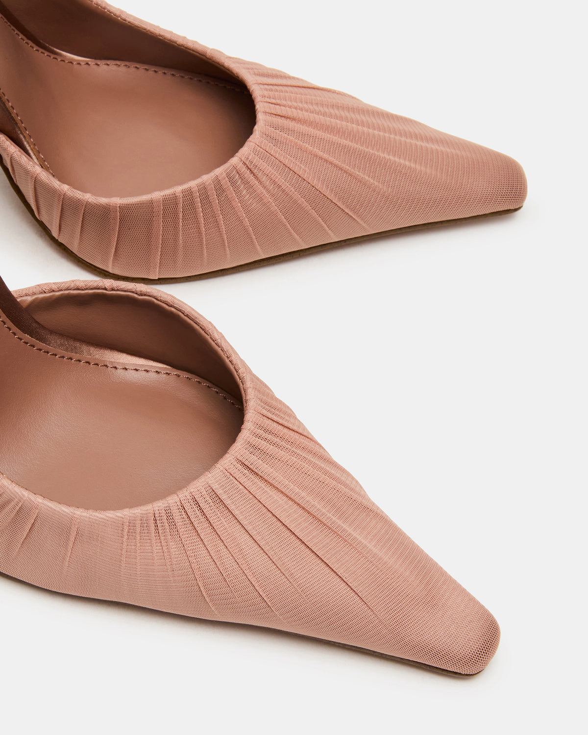 ELEGANT Mocha Ruched Pointed-Toe Stiletto Pump Women's Heel | Steve Madden