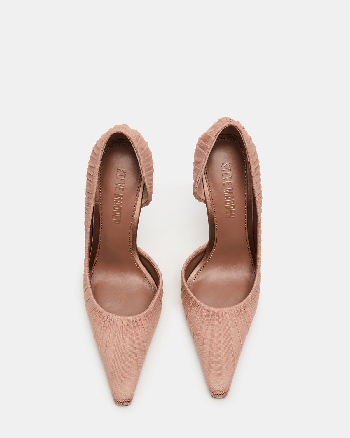 ELEGANT Mocha Ruched Pointed-Toe Stiletto Pump Women's Heel | Steve Madden
