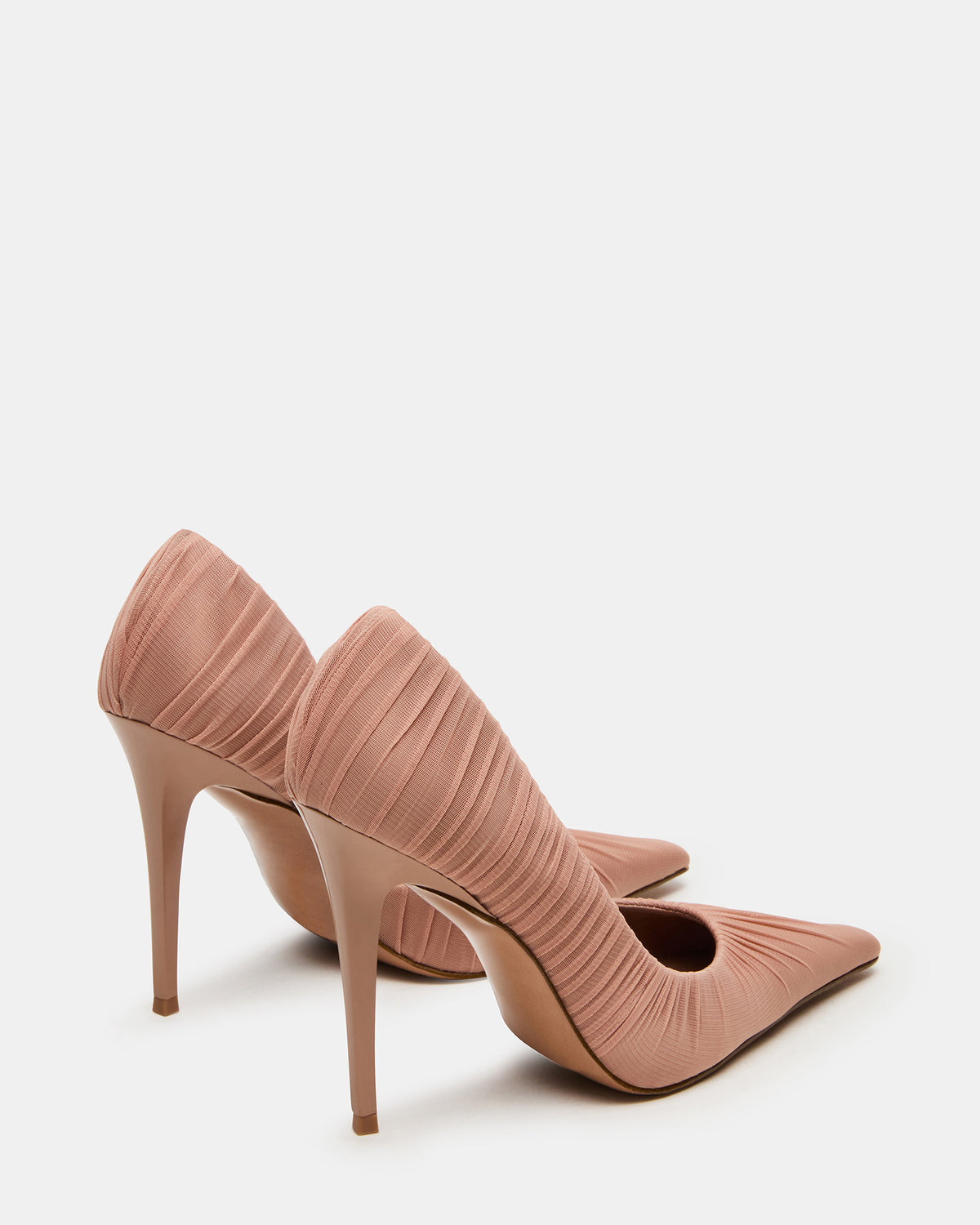 ELEGANT Mocha Ruched Pointed-Toe Stiletto Pump Women's Heel | Steve Madden