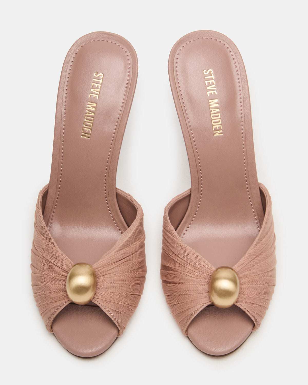 PRIYA Mocha/Gold Mule Women's Heel | Steve Madden
