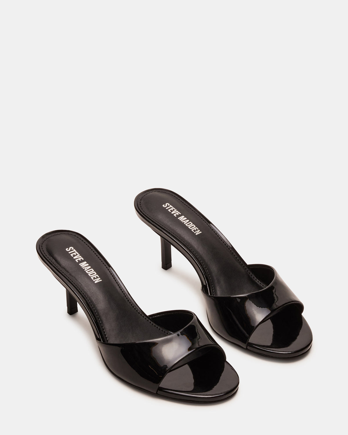 KENDRIX Black Leather Women's Mule Heel | Steve Madden