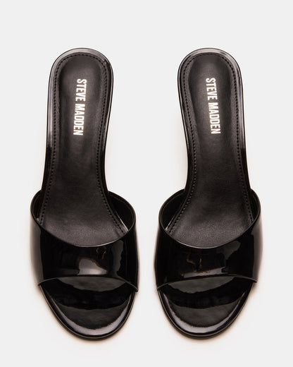 KENDRIX Black Leather Women's Mule Heel | Steve Madden
