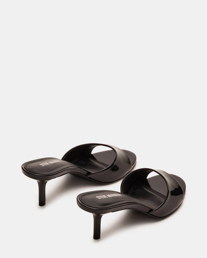 KENDRIX Black Leather Women's Mule Heel | Steve Madden