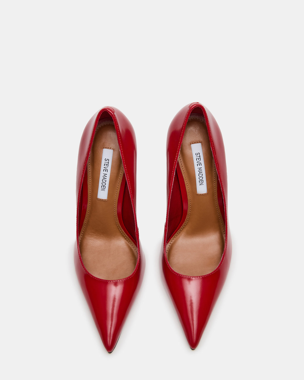 NOIR Red Leather Pointed-Toe Stiletto Pump Women's Heels | Steve Madden