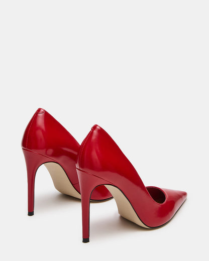 NOIR Red Leather Pointed-Toe Stiletto Pump Women's Heels | Steve Madden