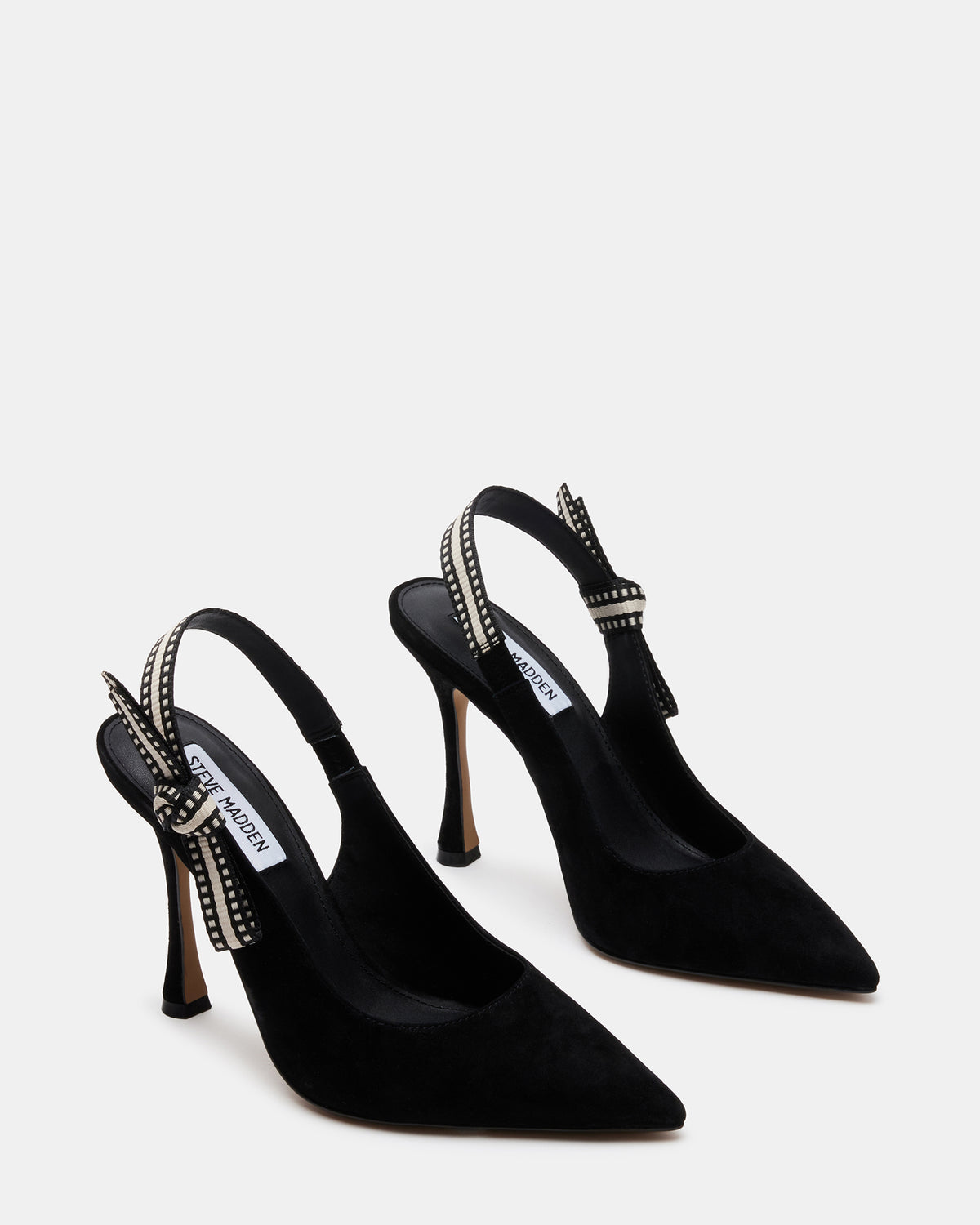 BRI Black Suede Slingback Pump Women's Heel | Steve Madden