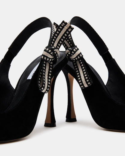 BRI Black Suede Slingback Pump Women's Heel | Steve Madden