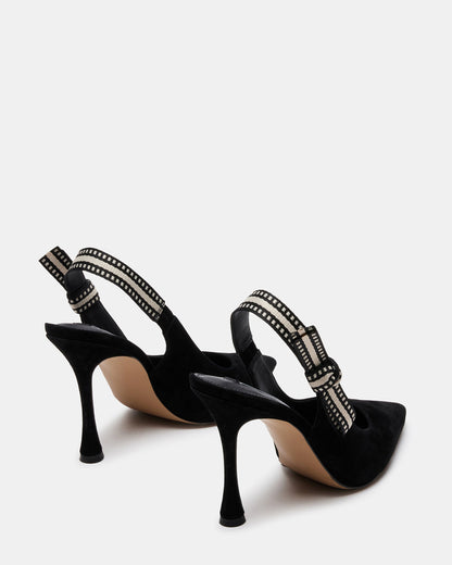 BRI Black Suede Slingback Pump Women's Heel | Steve Madden