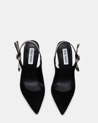 BRI Black Suede Slingback Pump Women's Heel | Steve Madden