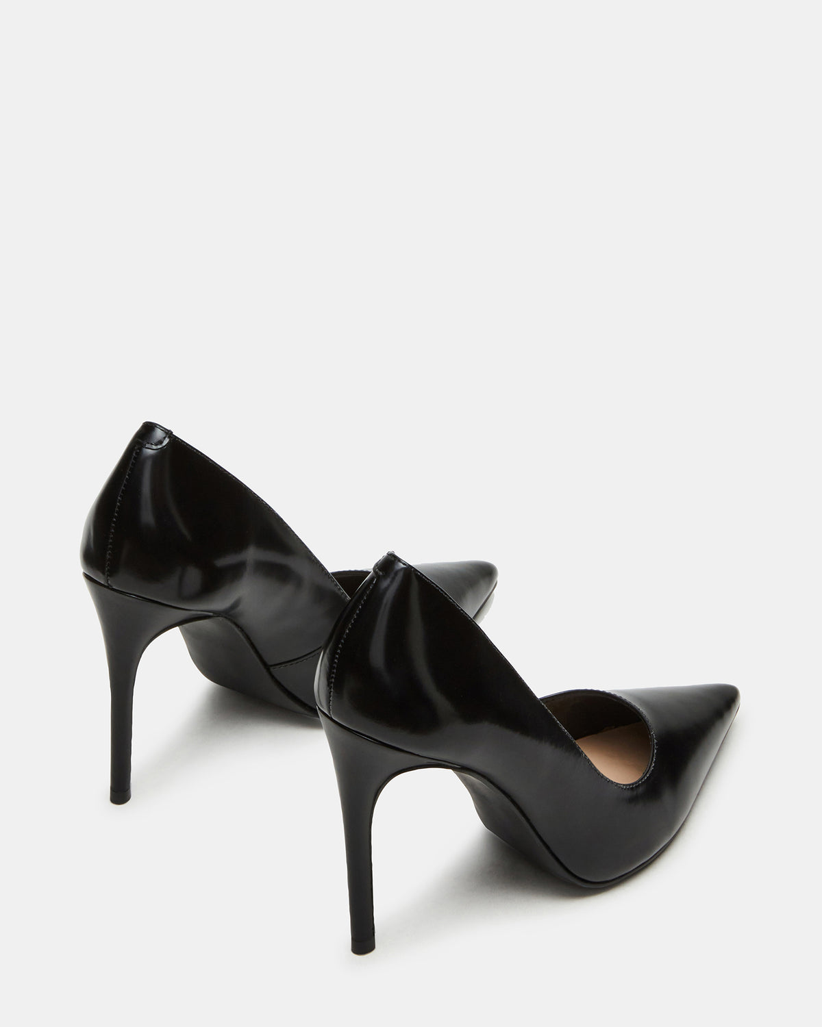 NOIR Black Leather Pointed-Toe Stiletto Pump Women's Heels | Steve Madden