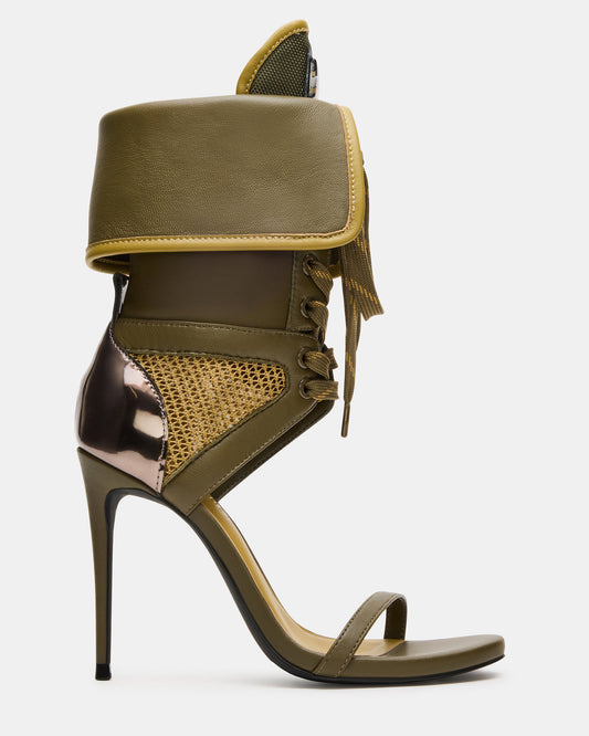 CASELLA Olive Open-Toe Stiletto Lace-Up Women's Heel | Steve Madden