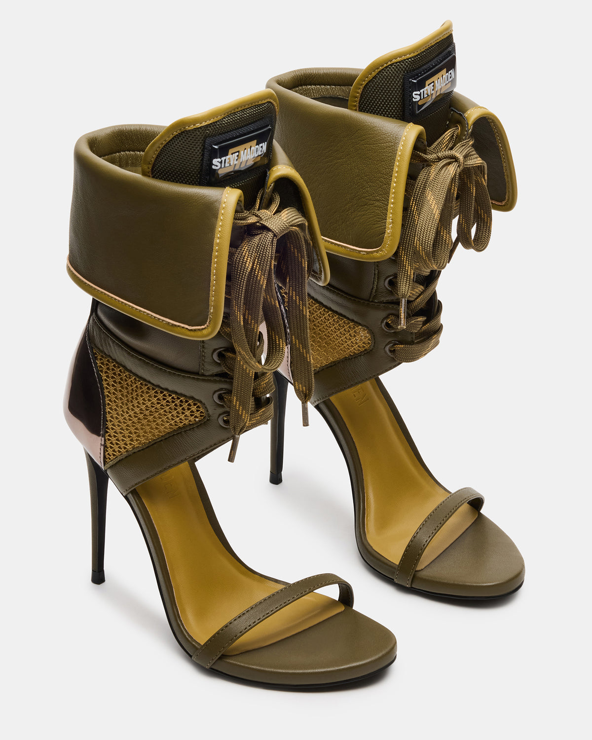 CASELLA Olive Open-Toe Stiletto Lace-Up Women's Heel | Steve Madden