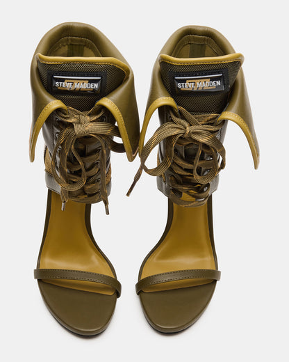 CASELLA Olive Open-Toe Stiletto Lace-Up Women's Heel | Steve Madden