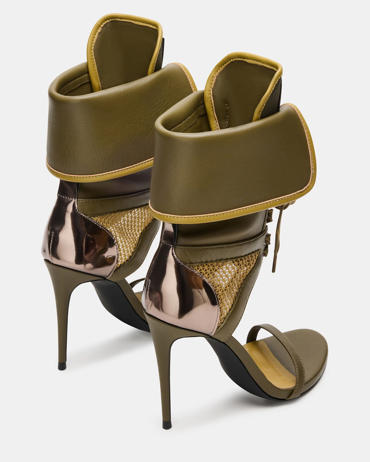 CASELLA Olive Open-Toe Stiletto Lace-Up Women's Heel | Steve Madden