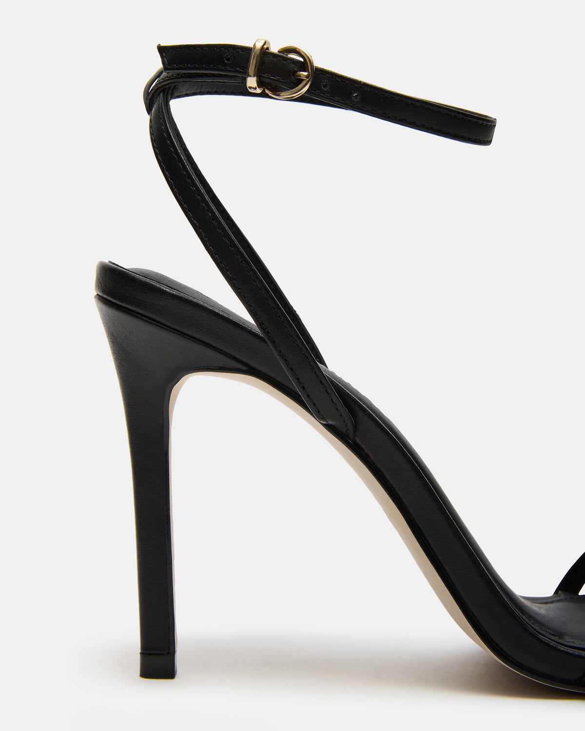 JYPSEY Black Leather Strappy Stiletto Women's Heel | Steve Madden