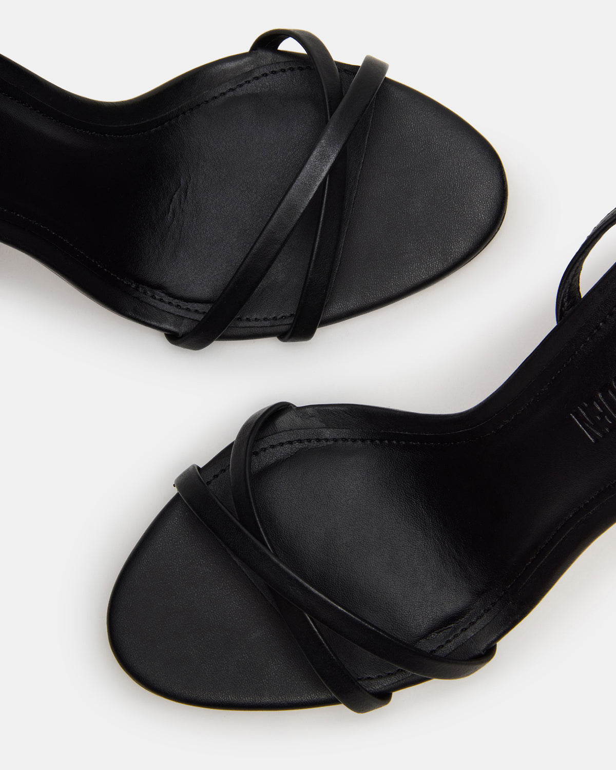 JYPSEY Black Leather Strappy Stiletto Women's Heel | Steve Madden
