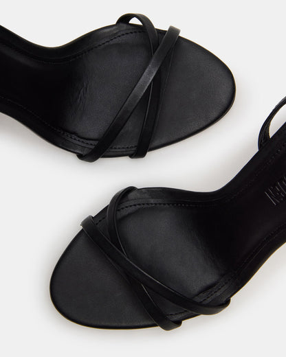 JYPSEY Black Leather Strappy Stiletto Women's Heel | Steve Madden