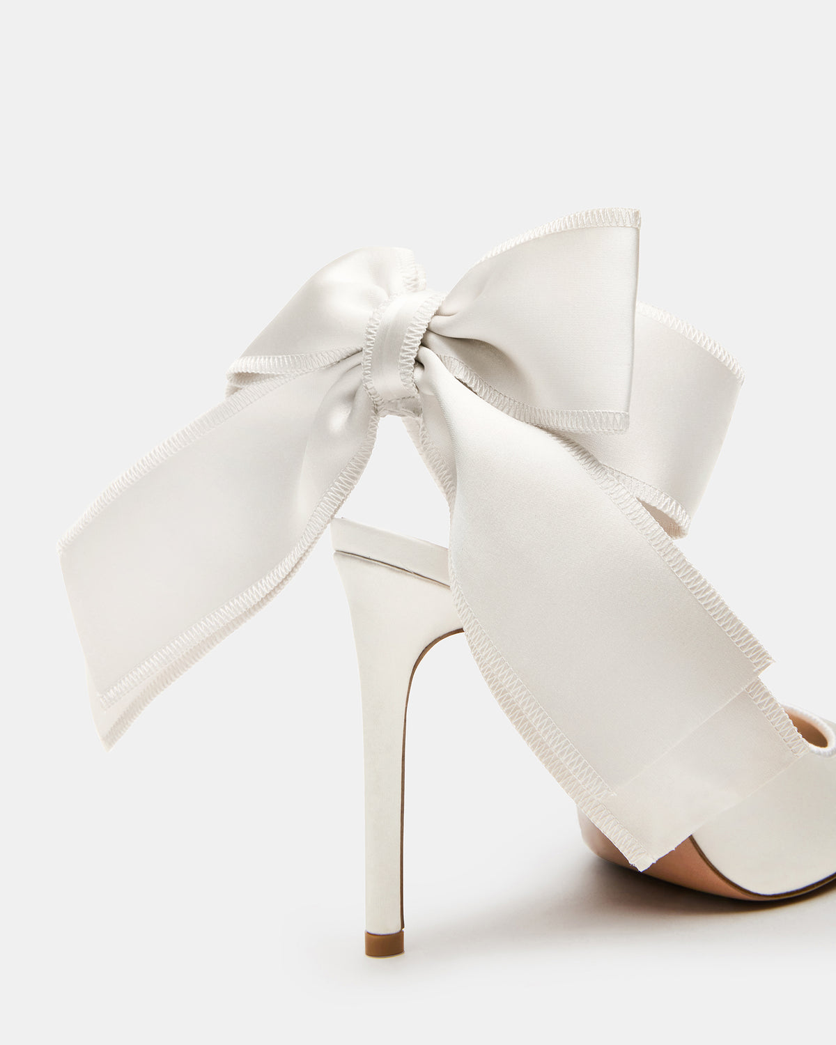 TEACUP Ivory Satin Women's Pointed-Toe Slingback Heel | Steve Madden