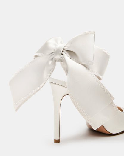 TEACUP Ivory Satin Women's Pointed-Toe Slingback Heel | Steve Madden