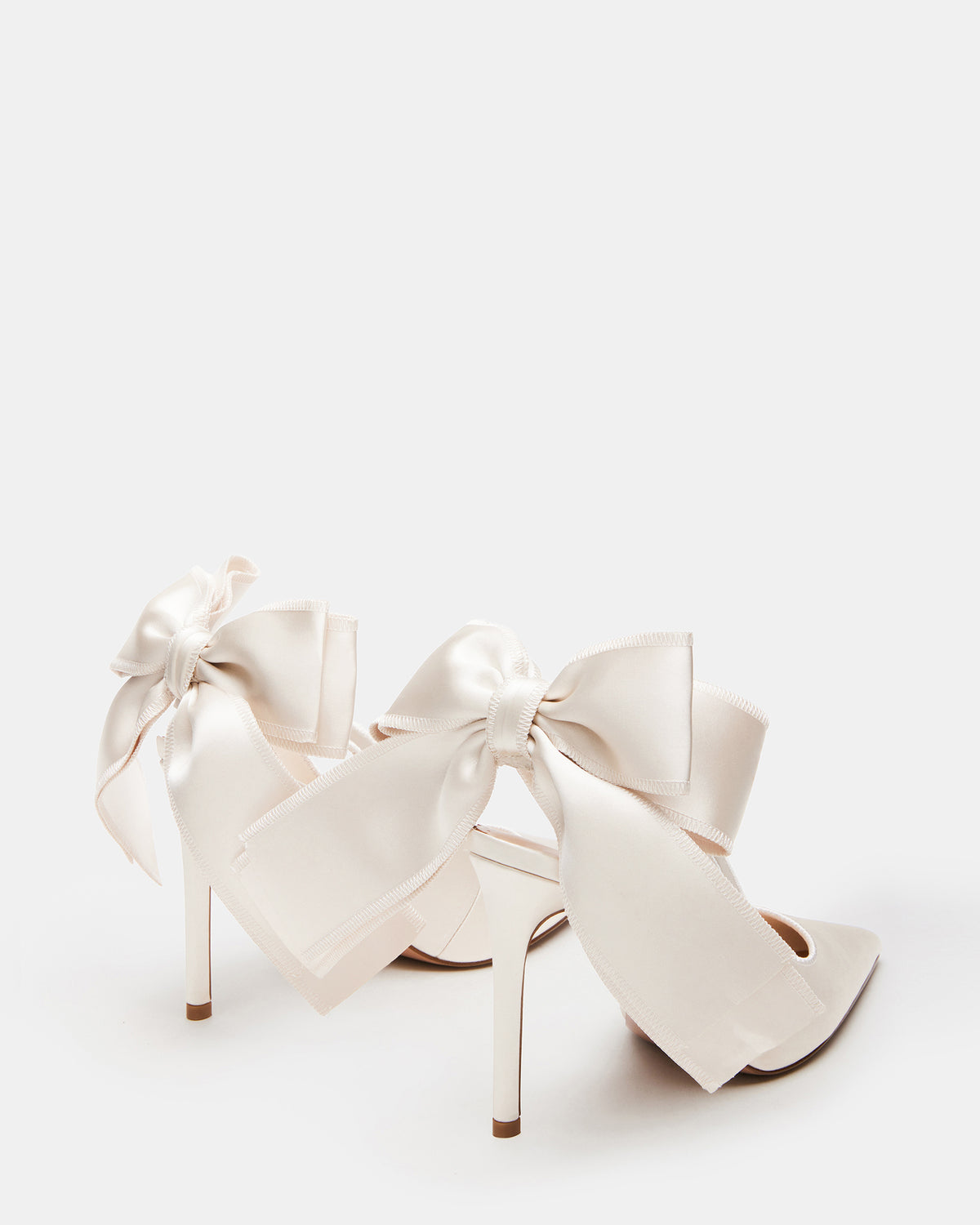 TEACUP Ivory Satin Women's Pointed-Toe Slingback Heel | Steve Madden