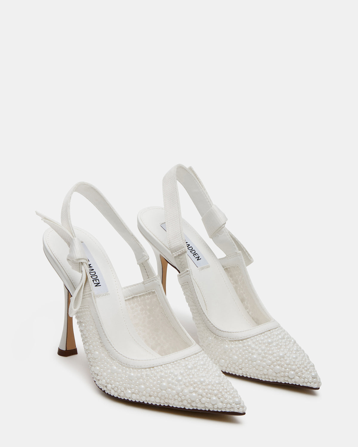 BRI White Lace Slingback Pump Women's Heel | Steve Madden